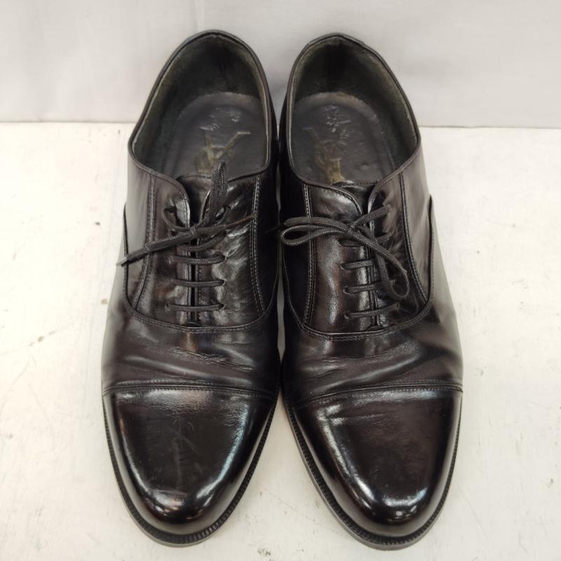 イヴサンローラン Yves Saint Laurent 革靴 革靴 レザー シューズ YSL ロゴ 25.0cm 黒 / ブラック / black メンズ USED 古着 中古 50169467