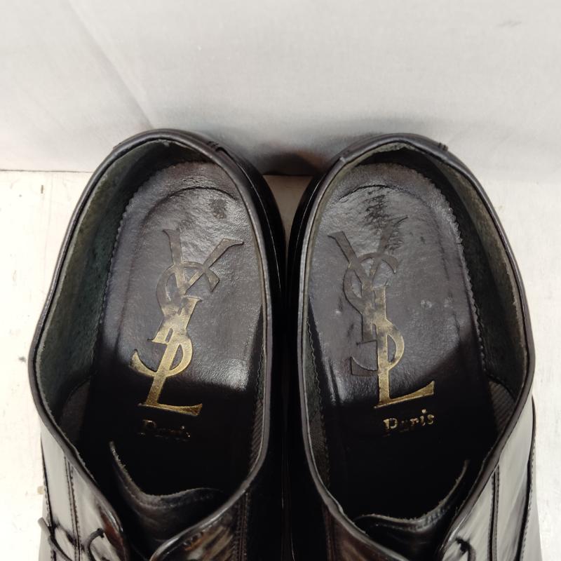 イヴサンローラン Yves Saint Laurent 革靴 革靴 レザー シューズ YSL ロゴ 25.0cm 黒 / ブラック / black メンズ USED 古着 中古 50169467