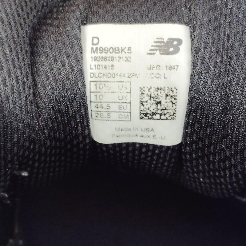 ニューバランス New Balance スニーカー スニーカー USA製 990v5 M990BK5 ローカット 28.5cm 黒 / ブラック / black X 銀 / シルバー / silver color メンズ USED 古着 中古 50169468