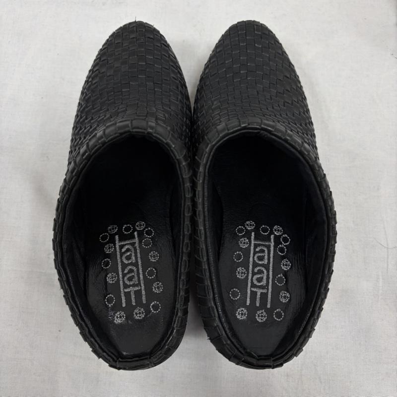 イッセイミヤケ ISSEY MIYAKE ミュール ミュール Haat ハート 編み込み レザー ミュール ヒール サボ サンダル M 無地 黒 / ブラック / black レディース USED 古着 中古 50169475