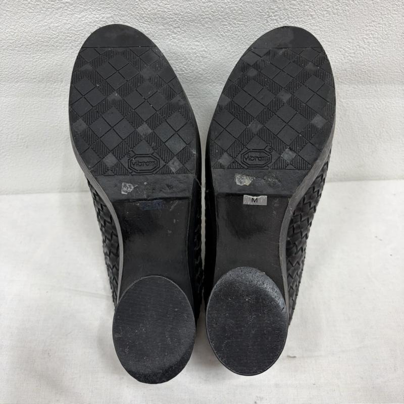 イッセイミヤケ ISSEY MIYAKE ミュール ミュール Haat ハート 編み込み レザー ミュール ヒール サボ サンダル M 無地 黒 / ブラック / black レディース USED 古着 中古 50169475