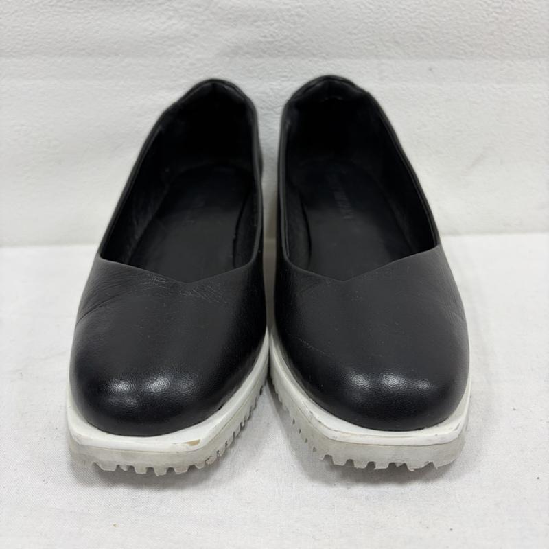 イッセイミヤケ ISSEY MIYAKE パンプス パンプス UNITED NUDE ユナイテッドヌード コラボ 変形 レザー パンプス ウッドソール メタル ラウンドトゥ 37 - 無地 黒 / ブラック / black レディース USED 古着 中古 50169476