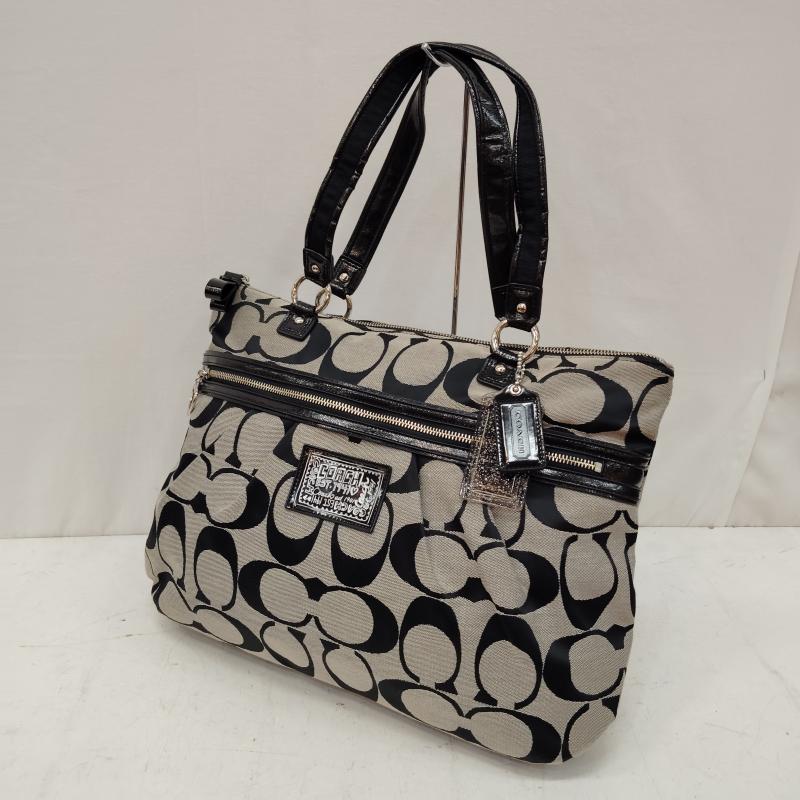 コーチ COACH トートバッグ トートバッグ トートバッグ ポピー シリーズ シグネチャー柄 F22947 - 黒 / ブラック / black レディース USED 古着 中古 50169479