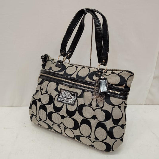 コーチ COACH トートバッグ トートバッグ トートバッグ ポピー シリーズ シグネチャー柄 F22947 - 黒 / ブラック / black レディース USED 古着 中古 50169479
