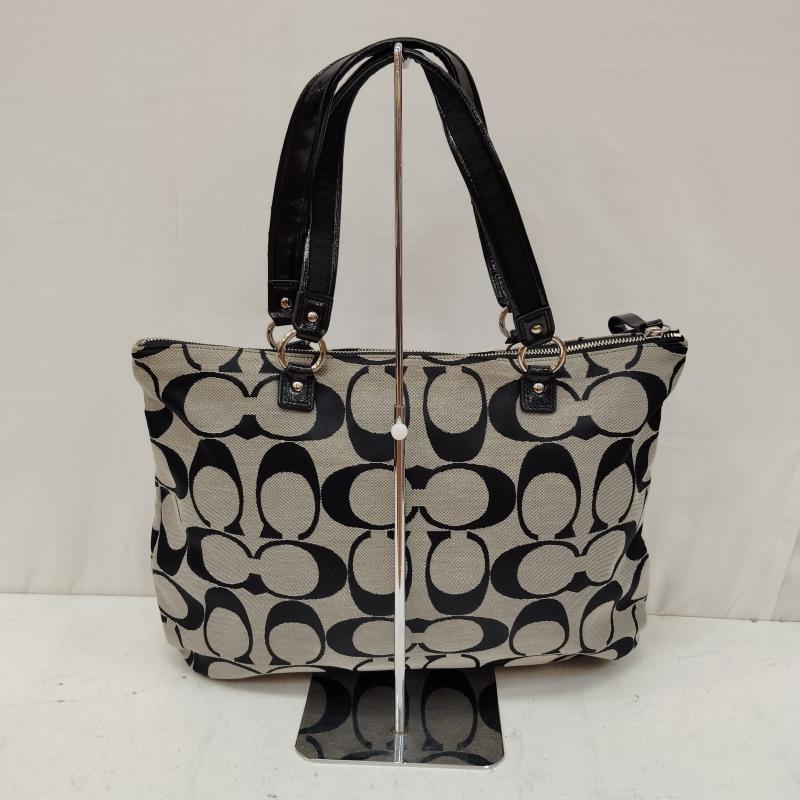 コーチ COACH トートバッグ トートバッグ トートバッグ ポピー シリーズ シグネチャー柄 F22947 - 黒 / ブラック / black レディース USED 古着 中古 50169479