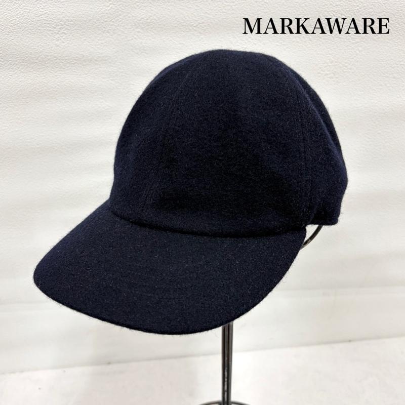 マーカウェア markaware 帽子 キャップ SPORTS CAP CASHMERE スポーツ ベースボールキャップ カシミヤ メルトン - 無地 紺 / ネイビー / navy メンズ USED 古着 中古 50169480