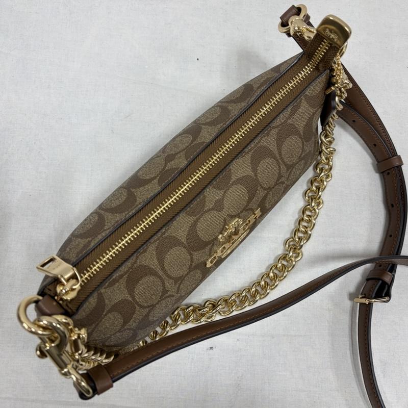 コーチ COACH ショルダーバッグ ショルダーバッグ シャーロット ショルダー シグネチャー ロゴ バッグ CL405 レザー チャーム - ロゴ、文字 茶 / ブラウン / brown X ベージュ / ベージュ / beige レディース USED 古着 中古 50169487