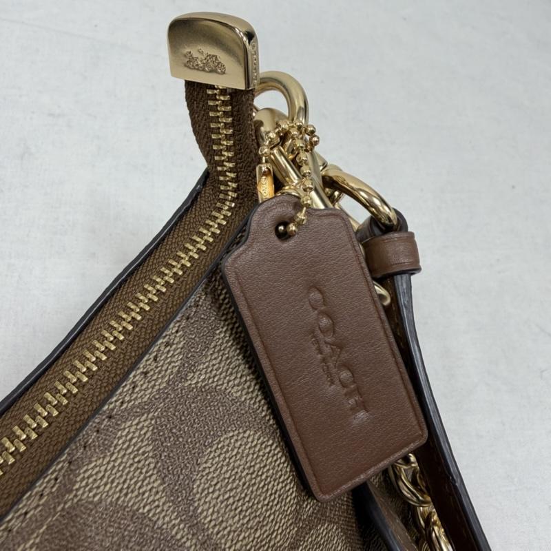コーチ COACH ショルダーバッグ ショルダーバッグ シャーロット ショルダー シグネチャー ロゴ バッグ CL405 レザー チャーム - ロゴ、文字 茶 / ブラウン / brown X ベージュ / ベージュ / beige レディース USED 古着 中古 50169487