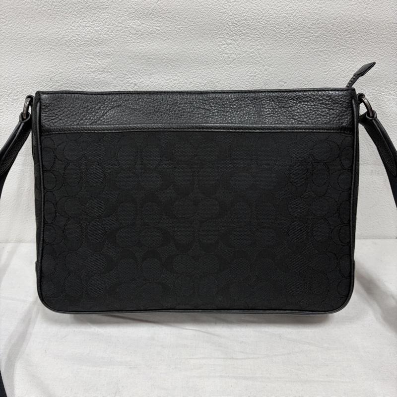 コーチ COACH ショルダーバッグ ショルダーバッグ シグネチャー ショルダー バッグ C5291 トンプソン クロスボディ ジャガード レザー ユニセックス - ロゴ、文字 黒 / ブラック / black X ベージュ / ベージュ / beige X アイボリー / アイボリー / メンズ USED 古着 中古 50169490