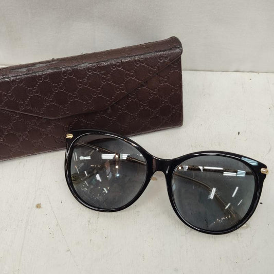 グッチ GUCCI めがね・サングラス サングラス ブラックフレーム サングラス バンブー テンプル モデル - 黒 / ブラック / black X 金 / ゴールド / gold color メンズ USED 古着 中古 50169499