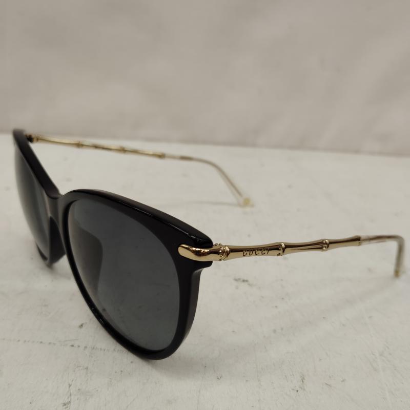 グッチ GUCCI めがね・サングラス サングラス ブラックフレーム サングラス バンブー テンプル モデル - 黒 / ブラック / black X 金 / ゴールド / gold color メンズ USED 古着 中古 50169499