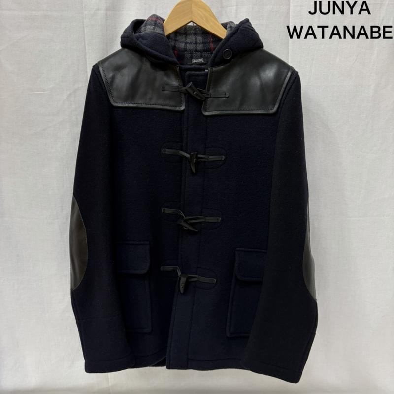 ジュンヤワタナベマン JUNYA WATANABE MAN コート コート一般 08AW GLOVERALL WB-C006 レザー ヨーク ダッフルコート S 黒 / ブラック / black X 紺 / ネイビー / navy メンズ USED 古着 中古 50169500