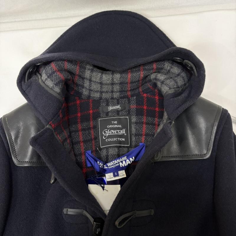 ジュンヤワタナベマン JUNYA WATANABE MAN コート コート一般 08AW GLOVERALL WB-C006 レザー ヨーク ダッフルコート S 黒 / ブラック / black X 紺 / ネイビー / navy メンズ USED 古着 中古 50169500
