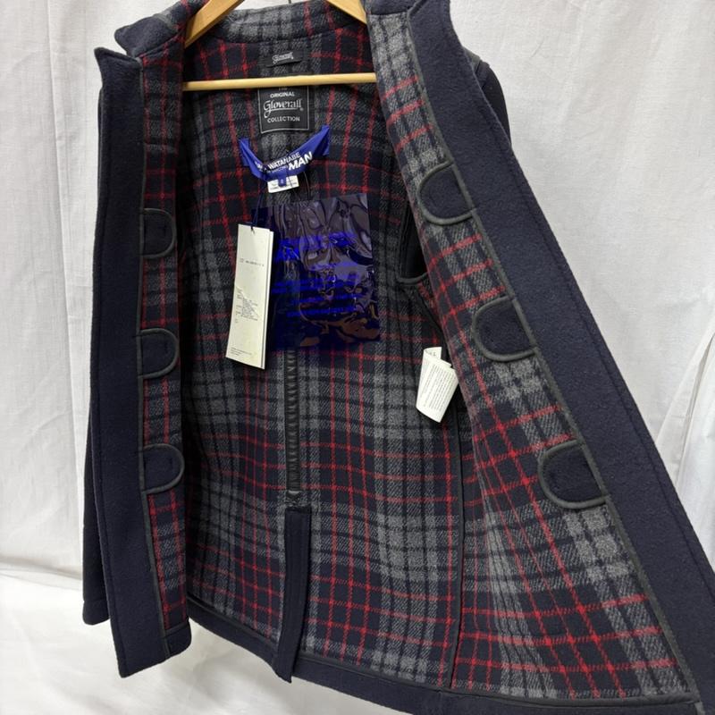 ジュンヤワタナベマン JUNYA WATANABE MAN コート コート一般 08AW GLOVERALL WB-C006 レザー ヨーク ダッフルコート S 黒 / ブラック / black X 紺 / ネイビー / navy メンズ USED 古着 中古 50169500