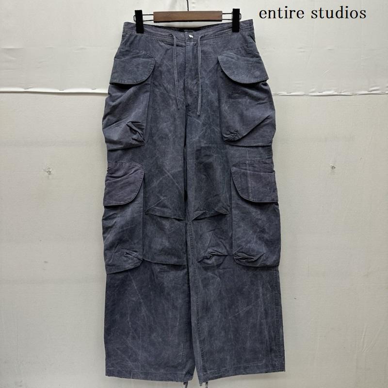 エンタイアスタジオ entire studios パンツ ワークパンツ、ペインターパンツ ストーンウォッシュ カーゴ パンツ ES2104 PO031 S 紺 / ネイビー / navy X 紫 / パープル / purple メンズ USED 古着 中古 50169501