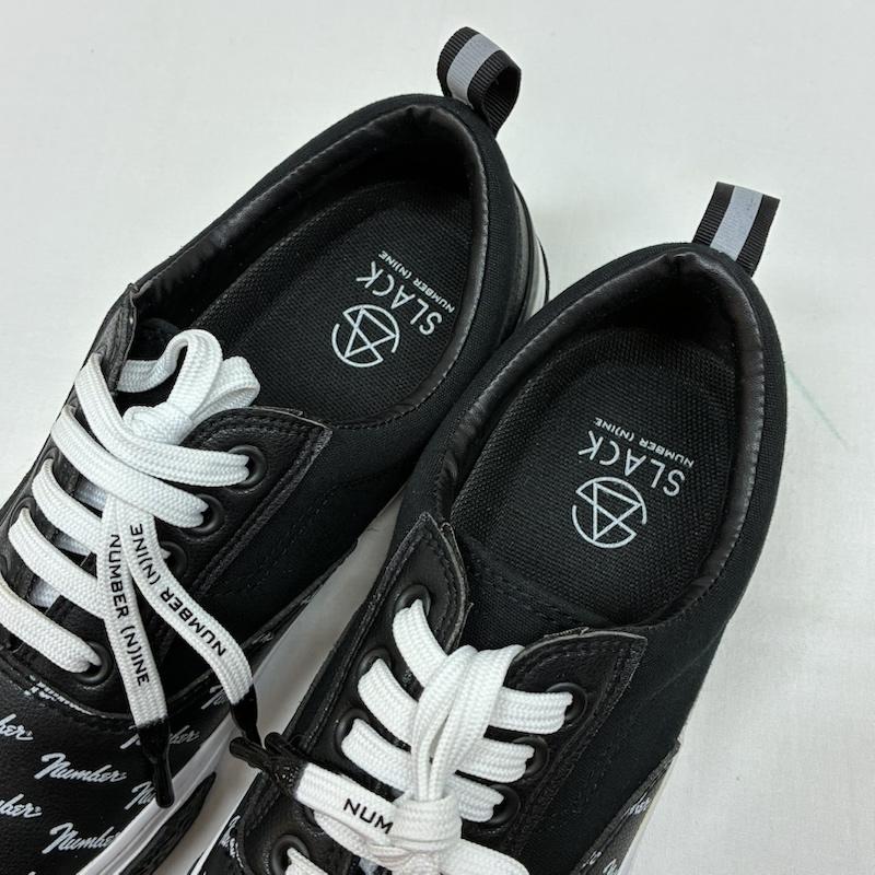 ナンバーナイン NUMBER (N)INE スニーカー スニーカー SLACK FOOTWEAR レザー キャンバス ローカット スニーカー 26.5cm メンズ USED 古着 中古 50169506