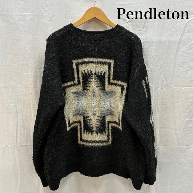 ペンドルトン PENDLETON カーディガン 長袖 ハーディング柄 モヘア調 シャギー ニット カーディガン L メンズ USED 古着 中古 50169512