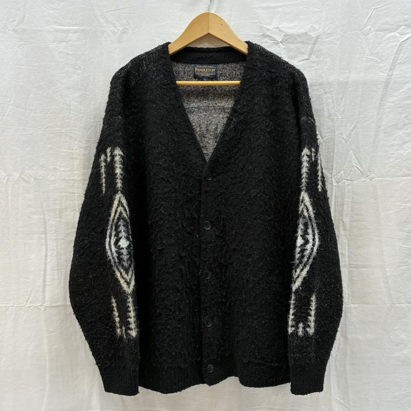 ペンドルトン PENDLETON カーディガン 長袖 ハーディング柄 モヘア調 シャギー ニット カーディガン L メンズ USED 古着 中古 50169512