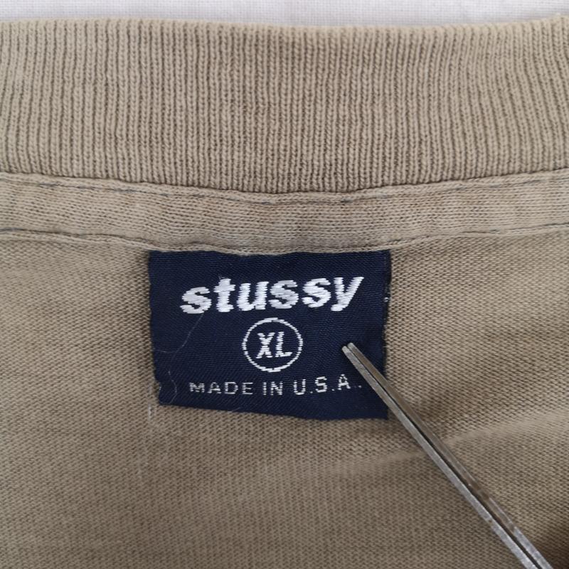 ステューシー STUSSY Tシャツ 半袖 USA製 90s 紺タグ カモ柄 Sロゴ 半袖 Tシャツ S/S TEE XL ベージュ / ベージュ / beige メンズ USED 古着 中古 50169513