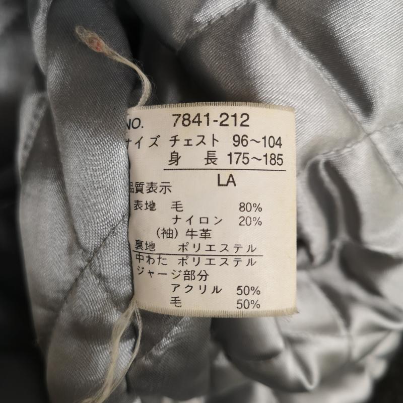 古着 USED ジャケット、上着 ジャンパー、ブルゾン GERRY COSBY ジェリー・コスビー ウール レザー コンビ スタジャン ファラオ ジャケット L 黒 / ブラック / black X 灰 / グレー / gray メンズ USED 古着 中古 50169516
