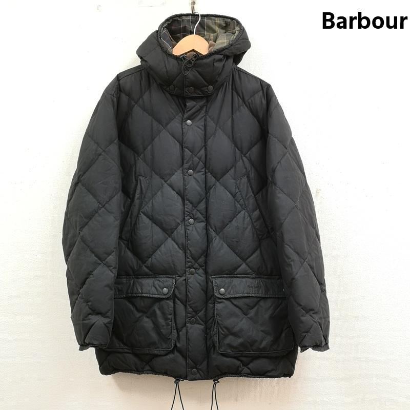 バーブァー Barbour ジャケット、上着 ダウンジャケット タータンチェック柄 キルティング ダウン ワックス ジャケット M 黒 / ブラック / black メンズ USED 古着 中古 50169517