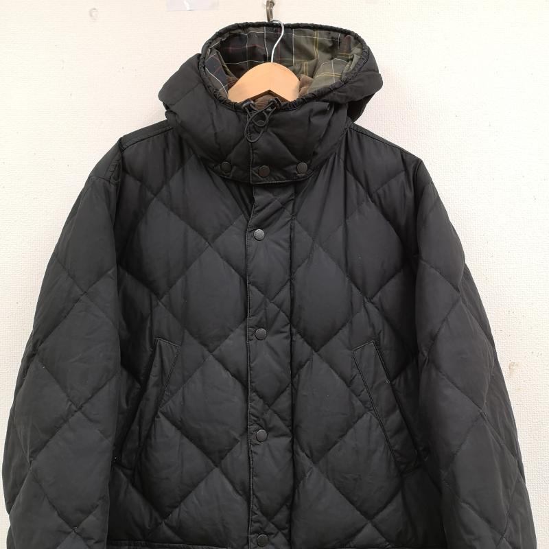 バーブァー Barbour ジャケット、上着 ダウンジャケット タータンチェック柄 キルティング ダウン ワックス ジャケット M 黒 / ブラック / black メンズ USED 古着 中古 50169517