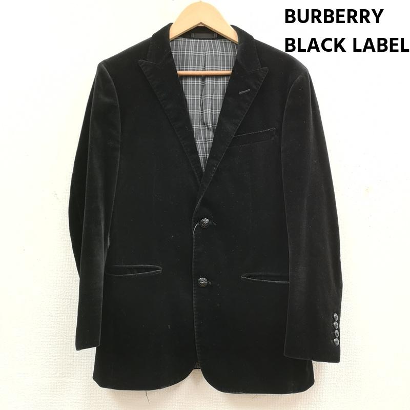 バーバリーブラックレーベル BURBERRY BLACK LABEL ジャケット、上着 ジャケット、ブレザー ノバチェック シングルブレスト ベロア テーラード ジャケット D1E24-406-09 S 黒 / ブラック / black メンズ USED 古着 中古 50169518
