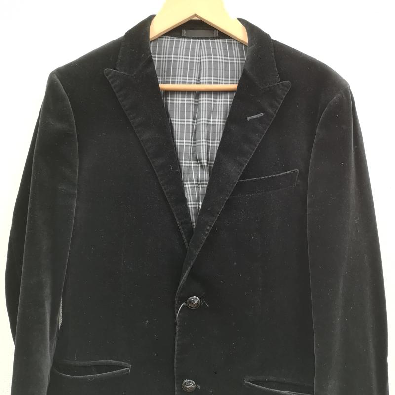 バーバリーブラックレーベル BURBERRY BLACK LABEL ジャケット、上着 ジャケット、ブレザー ノバチェック シングルブレスト ベロア テーラード ジャケット D1E24-406-09 S 黒 / ブラック / black メンズ USED 古着 中古 50169518