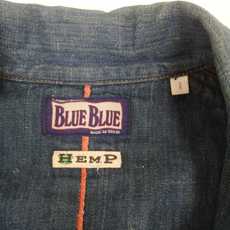 ブルーブルー BLUE BLUE ジャケット、上着 ジャケット、ブレザー ヘンプ混 デニム テーラード ジャケット ワーク カバーオール 1 インディゴ / インディゴ / Indigo メンズ USED 古着 中古 50169528