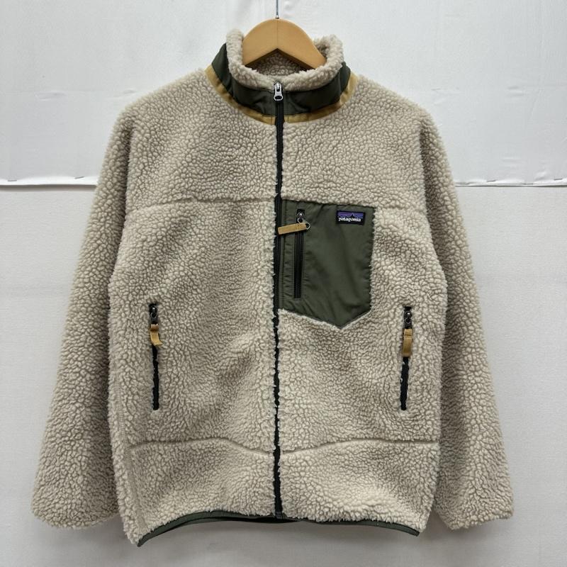 パタゴニア patagonia ジャケット、上着 ジャンパー、ブルゾン Kids  Classic Retro-X Jacket キッズ レトロX フリース ジャケット 65625 FA19 XL アイボリー / アイボリー / X カーキオリーブ / カーキオリーブ / ボーイズ USED 古着 中古 50169530