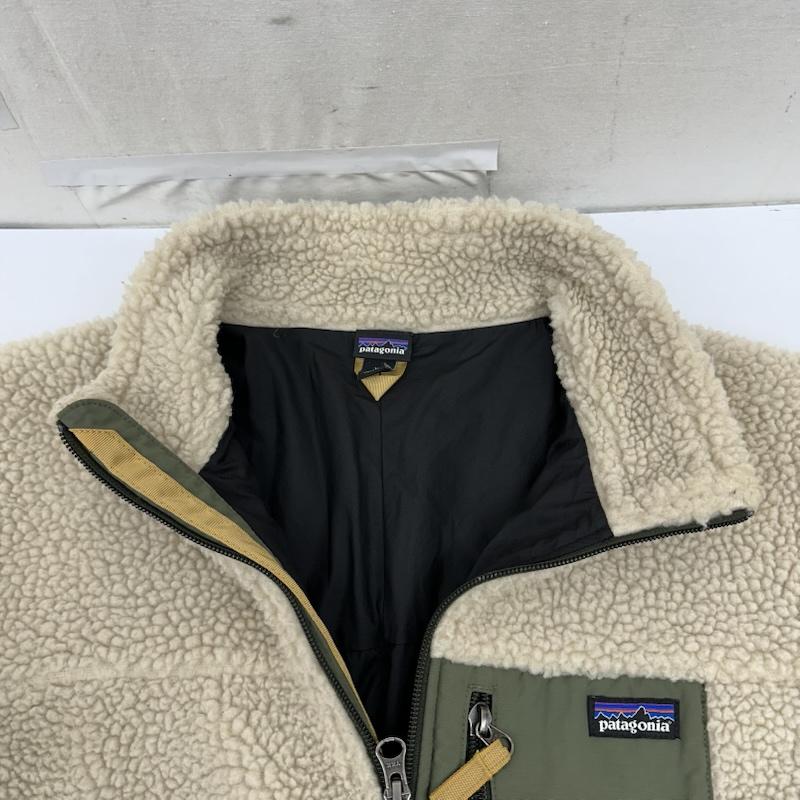 パタゴニア patagonia ジャケット、上着 ジャンパー、ブルゾン Kids  Classic Retro-X Jacket キッズ レトロX フリース ジャケット 65625 FA19 XL アイボリー / アイボリー / X カーキオリーブ / カーキオリーブ / ボーイズ USED 古着 中古 50169530