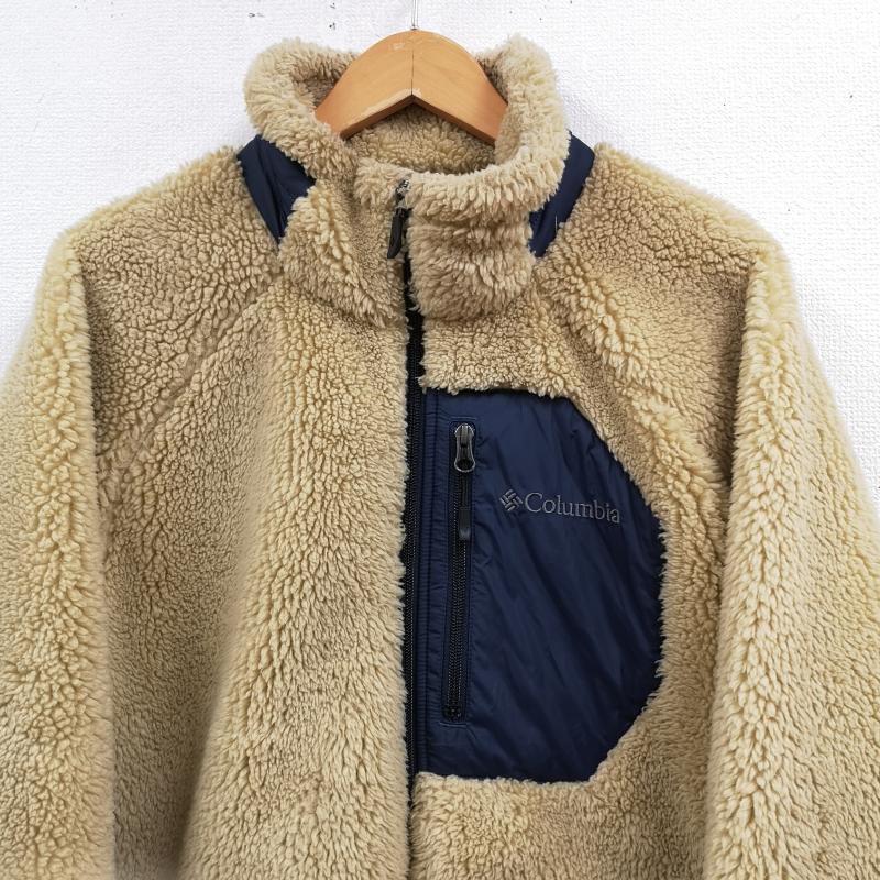 コロンビア Columbia ジャケット、上着 ジャンパー、ブルゾン 防風 ボア フリース アーチャーリッジ ジャケット PM3743 L ベージュ / ベージュ / beige X 紺 / ネイビー / navy メンズ USED 古着 中古 50169533