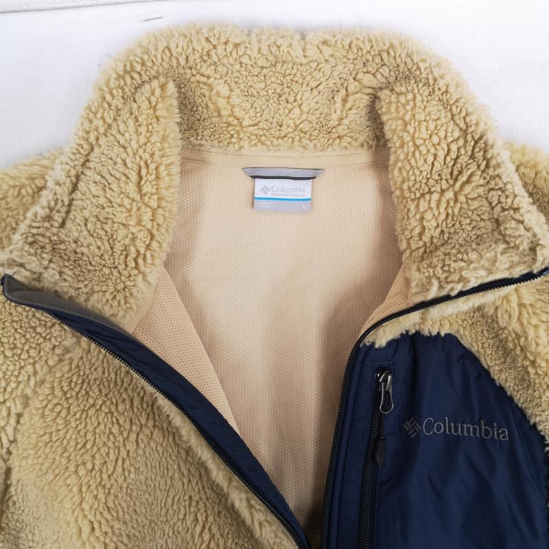 コロンビア Columbia ジャケット、上着 ジャンパー、ブルゾン 防風 ボア フリース アーチャーリッジ ジャケット PM3743 L ベージュ / ベージュ / beige X 紺 / ネイビー / navy メンズ USED 古着 中古 50169533