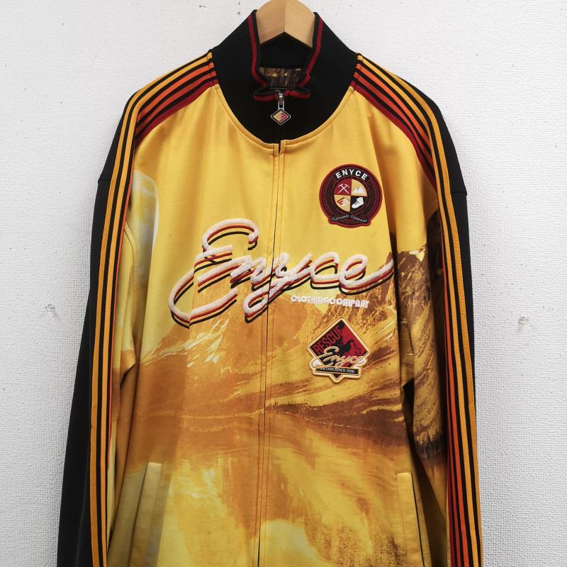 古着 USED ジャケット、上着 ジャンパー、ブルゾン ENYCE エニーチェ 山 マウンテン プリント トラックジャケット ジャージ XXL 黒 / ブラック / black X 黄 / イエロー / yellow メンズ USED 古着 中古 50169535