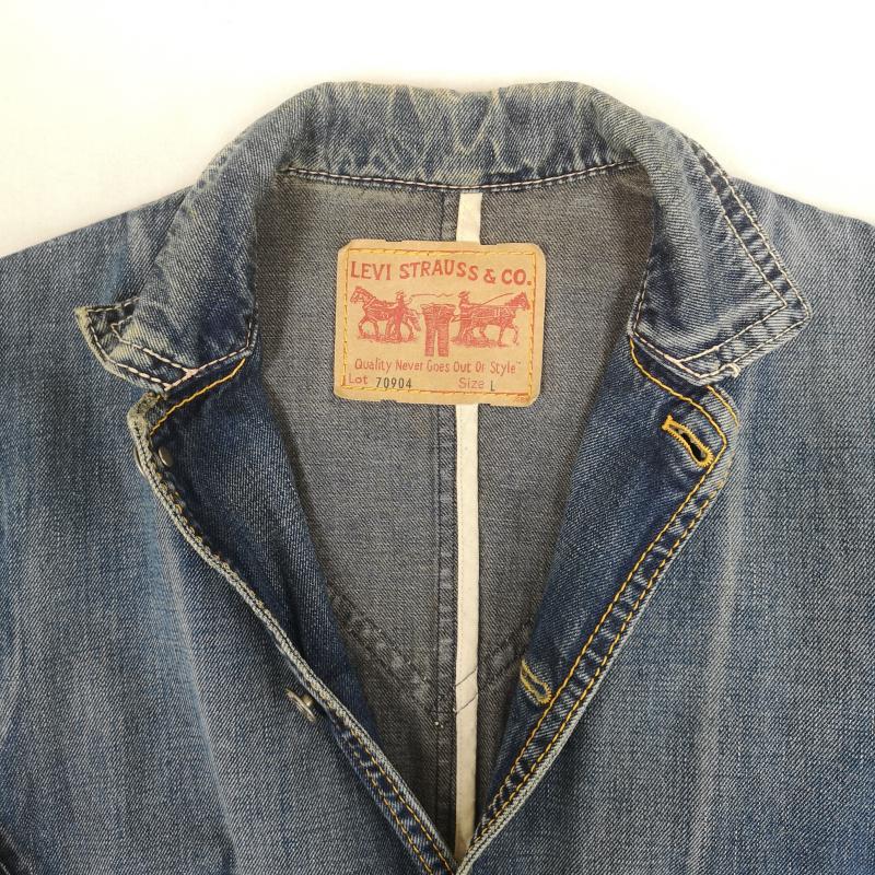リーバイストラウスアンドコー Levi Strauss & co. ジャケット、上着 ジャンパー、ブルゾン ウエスタン調 ダメージ加工 カバーオール 変形 デニム ジャケット 70904 L インディゴ / インディゴ / Indigo メンズ USED 古着 中古 50169536