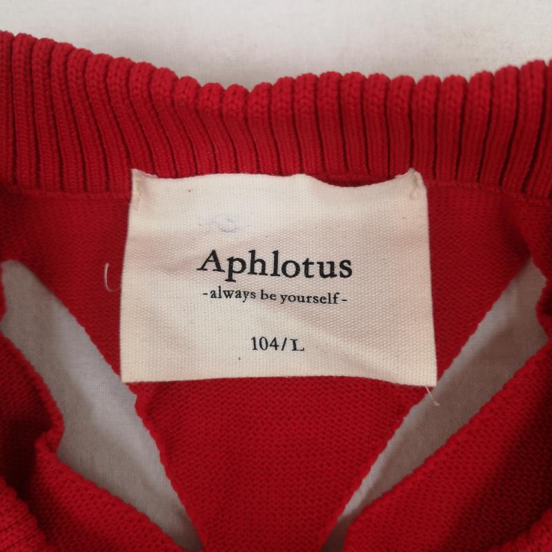 古着 USED ニット、セーター 長袖 Aphlotus ジオメトリック パターン 穴あき クルーネック シアー ニット 217629 L 赤 / レッド / red メンズ USED 古着 中古 50169537