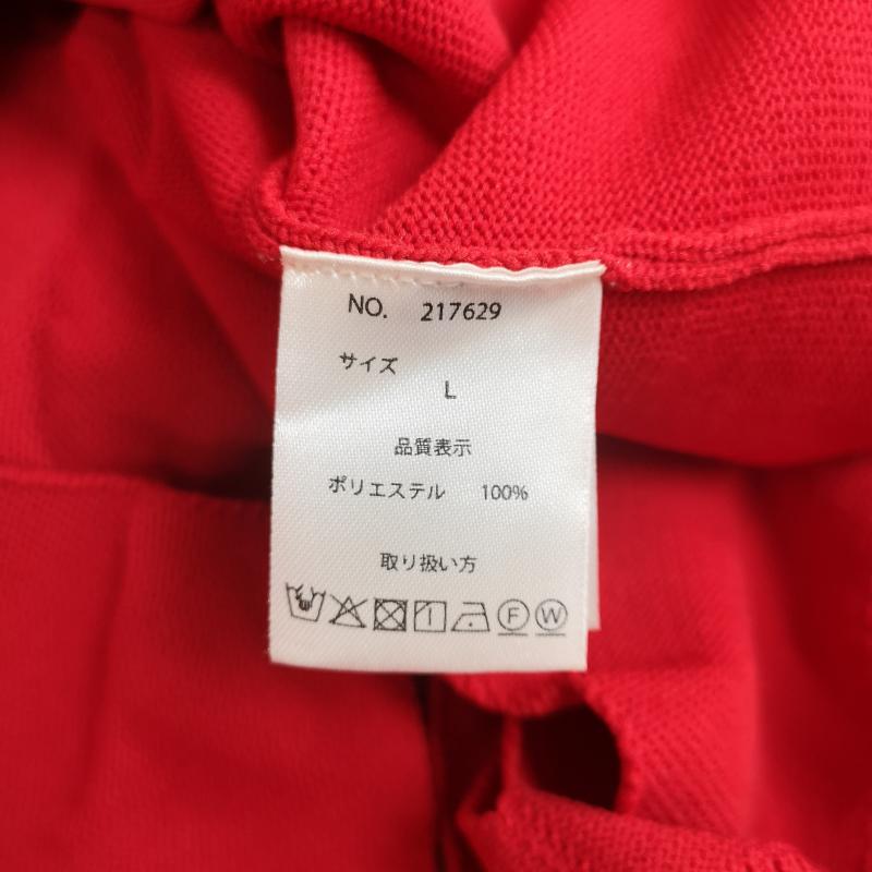 古着 USED ニット、セーター 長袖 Aphlotus ジオメトリック パターン 穴あき クルーネック シアー ニット 217629 L 赤 / レッド / red メンズ USED 古着 中古 50169537