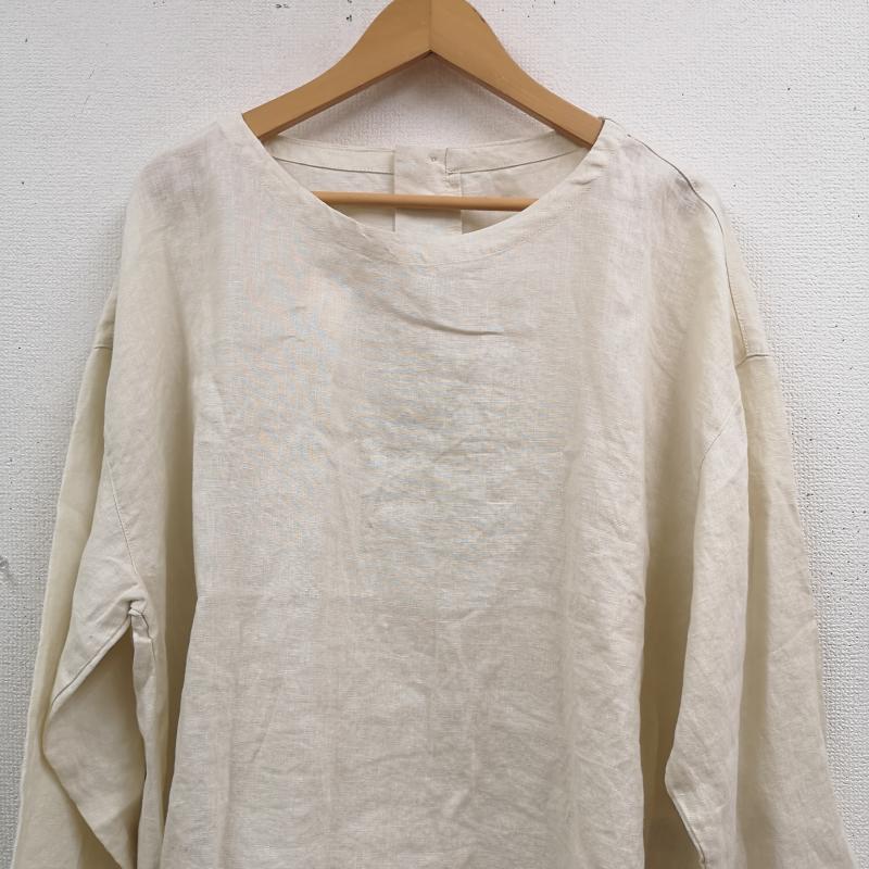 古着 USED Tシャツ 長袖 soulberry 麻100% 重ね着のための ロンＴ L/S TEE t9a0167 3L 白 / ホワイト / white X ベージュ / ベージュ / beige レディース USED 古着 中古 50169539