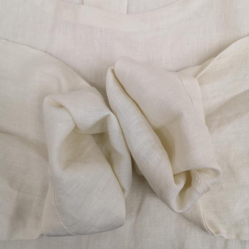 古着 USED Tシャツ 長袖 soulberry 麻100% 重ね着のための ロンＴ L/S TEE t9a0167 3L 白 / ホワイト / white X ベージュ / ベージュ / beige レディース USED 古着 中古 50169539
