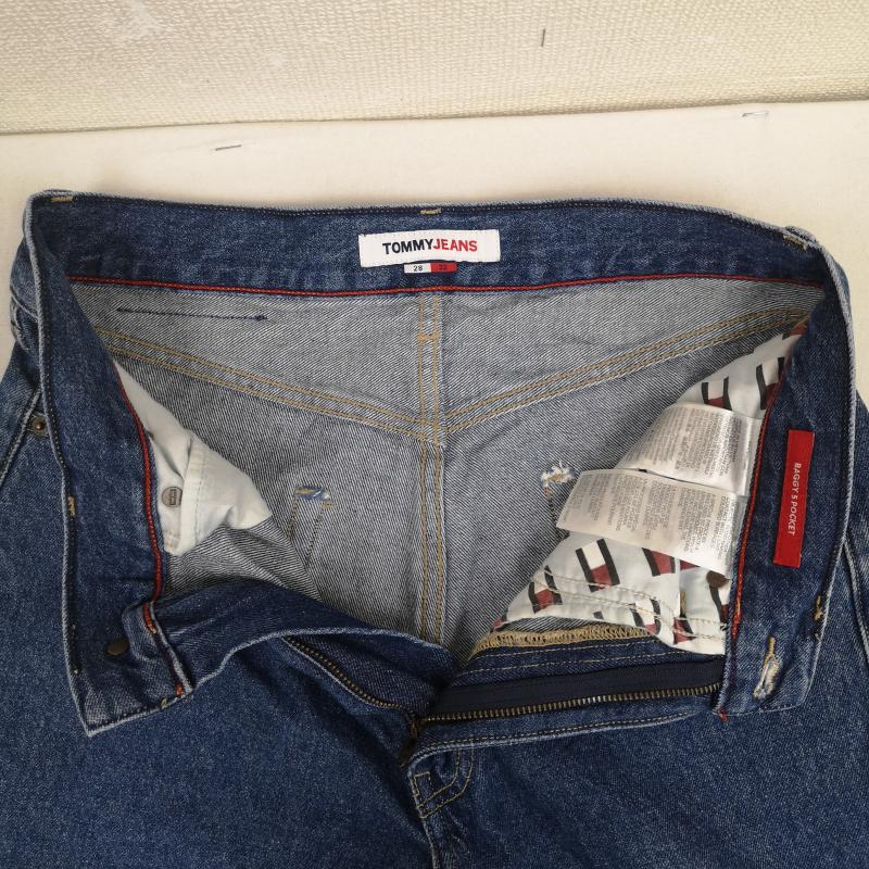 トミー ジーンズ TOMMY JEANS パンツ デニム、ジーンズ ワイド ストレート BAGGY 5 POCKET デニム パンツ 28インチ インディゴ / インディゴ / Indigo メンズ USED 古着 中古 50169544