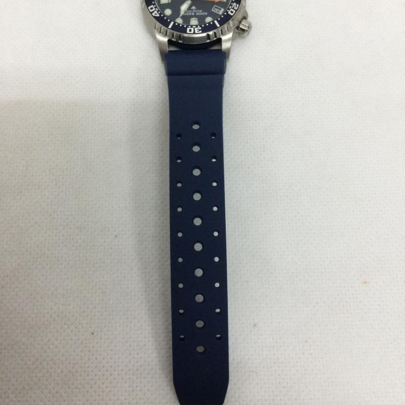 シチズン CITIZEN 腕時計 アナログ（クォーツ式） CITIZEN ソーラー腕時計 アナログ ラバー e168-0029j02 - 紺 / ネイビー / navy メンズ USED 古着 中古 50169546