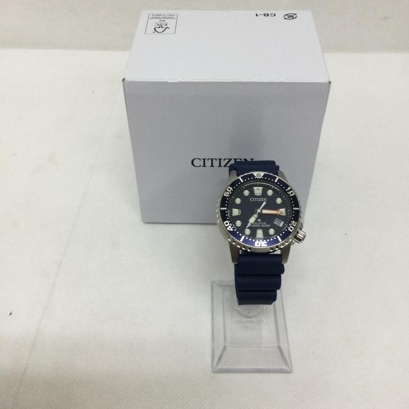 シチズン CITIZEN 腕時計 アナログ（クォーツ式） CITIZEN ソーラー腕時計 アナログ ラバー e168-0029j02 - 紺 / ネイビー / navy メンズ USED 古着 中古 50169546