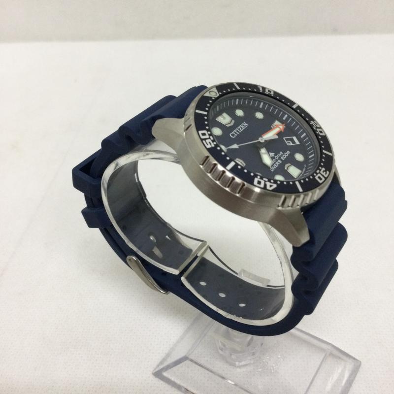 シチズン CITIZEN 腕時計 アナログ（クォーツ式） CITIZEN ソーラー腕時計 アナログ ラバー e168-0029j02 - 紺 / ネイビー / navy メンズ USED 古着 中古 50169546