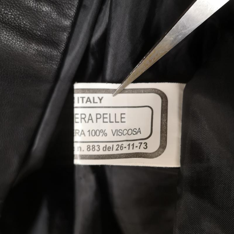 古着 USED ジャケット、上着 レザージャケット イタリア製 Vera Pelle 本革 レザー フード付き ジャケット 48 黒 / ブラック / black X 白 / ホワイト / white メンズ USED 古着 中古 50169557