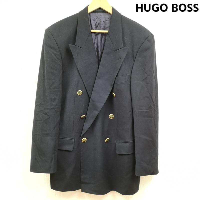 ヒューゴボス HUGO BOSS ジャケット、上着 ジャケット、ブレザー ダブルプレスト ピークドラペル メタルボタン テーラード ジャケット 紺 / ネイビー / navy メンズ USED 古着 中古 50169559