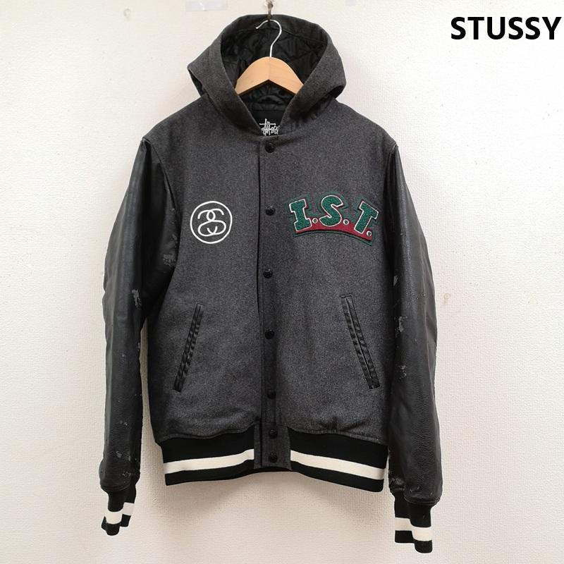 ステューシー STUSSY ジャケット、上着 ジャンパー、ブルゾン INTERNATIONAL TRIBE バーシティ ジャケット スタジャン スタジアム ジャンパー M 黒 / ブラック / black X 灰 / グレー / gray メンズ USED 古着 中古 50169561