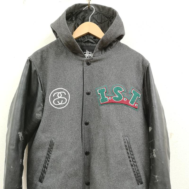 ステューシー STUSSY ジャケット、上着 ジャンパー、ブルゾン INTERNATIONAL TRIBE バーシティ ジャケット スタジャン スタジアム ジャンパー M 黒 / ブラック / black X 灰 / グレー / gray メンズ USED 古着 中古 50169561