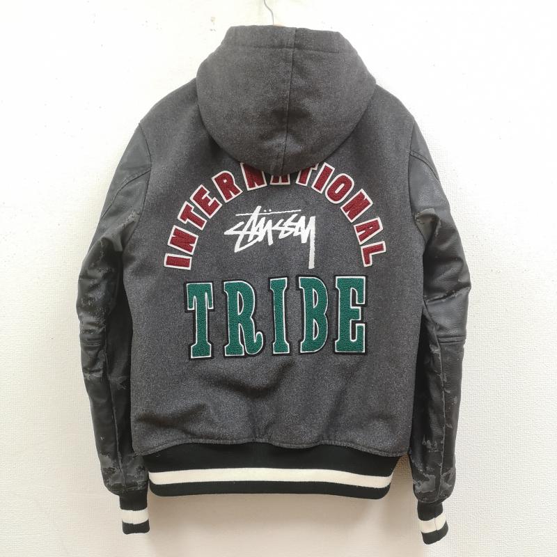 ステューシー STUSSY ジャケット、上着 ジャンパー、ブルゾン INTERNATIONAL TRIBE バーシティ ジャケット スタジャン スタジアム ジャンパー M 黒 / ブラック / black X 灰 / グレー / gray メンズ USED 古着 中古 50169561