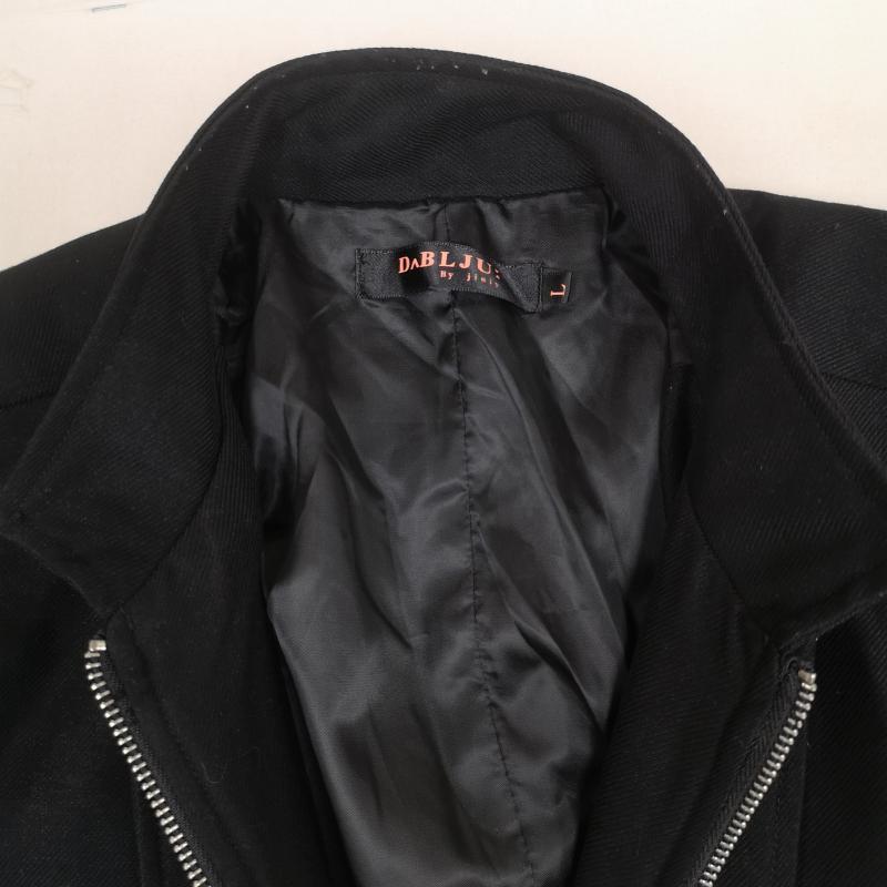 古着 USED ジャケット、上着 ジャンパー、ブルゾン DABLJU:By jiniy ダブルプレスト レイヤード ナポレオン風 ジップアップ ジャケット L 黒 / ブラック / black メンズ USED 古着 中古 50169562
