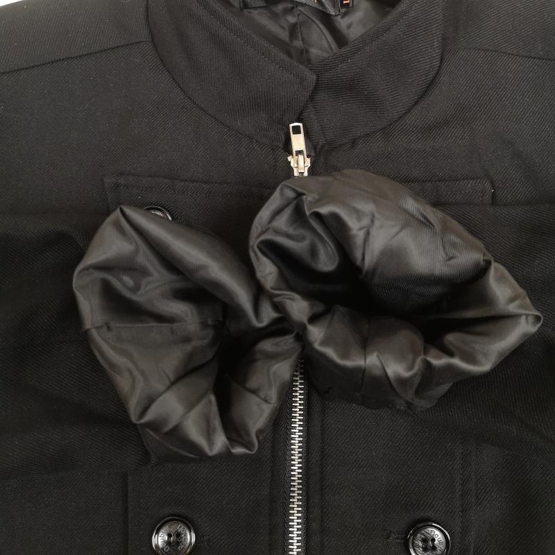古着 USED ジャケット、上着 ジャンパー、ブルゾン DABLJU:By jiniy ダブルプレスト レイヤード ナポレオン風 ジップアップ ジャケット L 黒 / ブラック / black メンズ USED 古着 中古 50169562